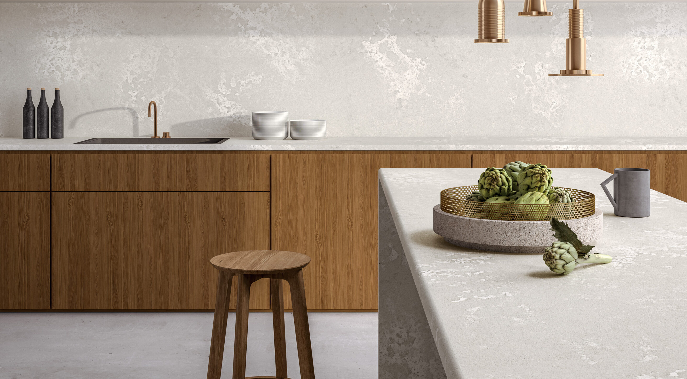 Composiet keukenblad Cloudburst Concrete ASWA Keukens